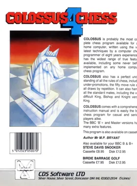 Colossus 4.0 - Chess (1986)(CDS)(Disk 1 of 2)[h TSTH] box cover back